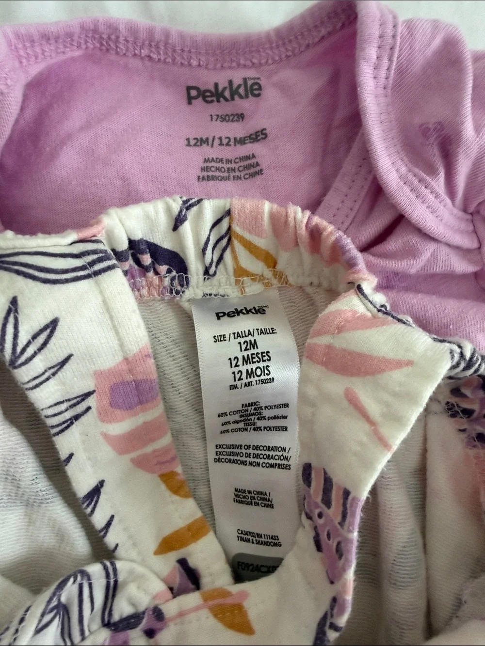 Baby Floral Butterfly Romper with Tee 9-12months